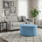 Fully Assembled 27" Round Granular Faux Leather Storage Ottoman-1382310036