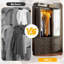Armoire penderie avec porte de grange coulissante pliante et lumières à capteur (brun, 6 portes)-44676705
