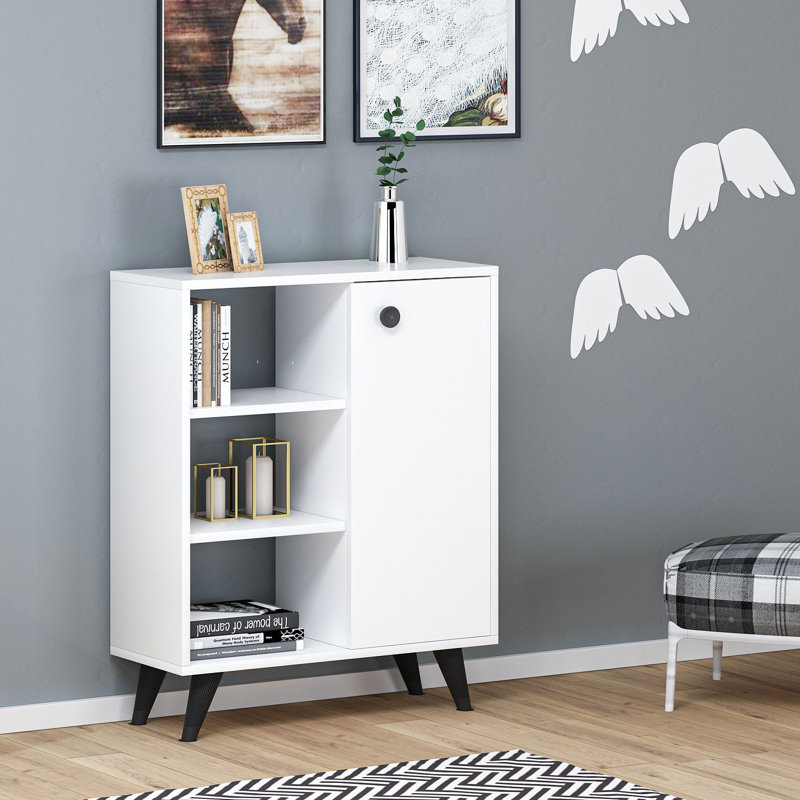 Bibliothèque standard H 35,7 "x l 28,3" Wickett, Blanc
