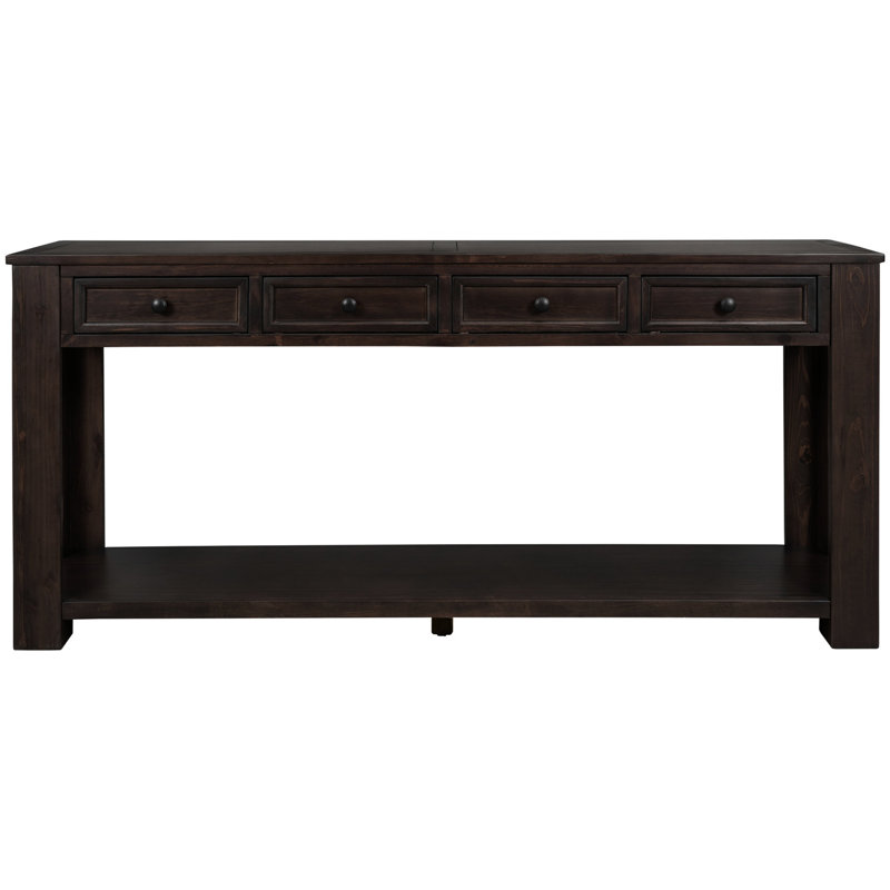 Rectangular Console Table In : Stylish Entryway Option Table: 4 Drawers & Fixed Lower Shelf, 30.34" H x 63.78" W x 13.88" D
