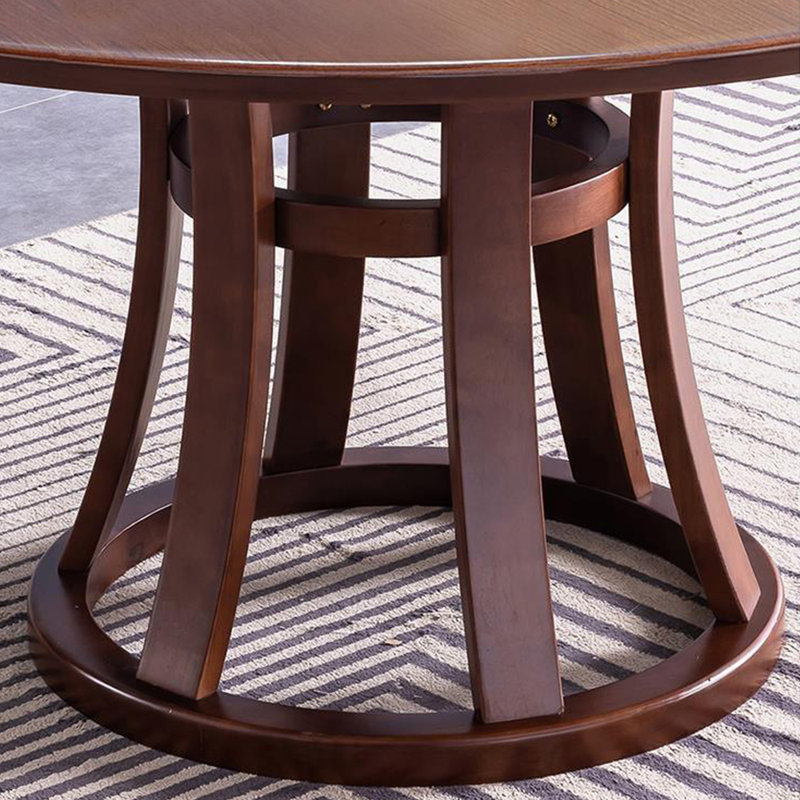 Ensemble de table de salle à manger en bois massif de style chinois, H 29,5 po x L 51 po x l 51 po, 7