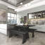Ensemble de salle à manger moderne 3 pièces avec bancs gris anthracite Coney-99340916