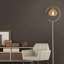 63.75" Isla Brushed Nickel Candlestick Floor Lamp with Rattan Shade