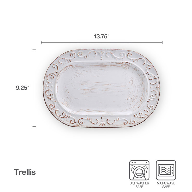 Pfaltzgraff Trellis 13.8 in. Oval Platter