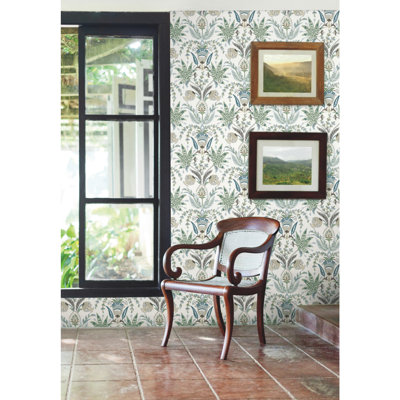 Seaside Jacobean Floral Double Roll