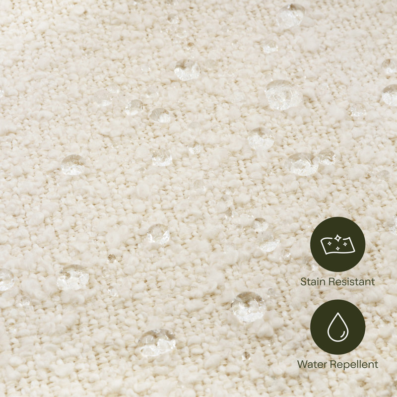 Tuffet Ottoman, Ivory Boucle