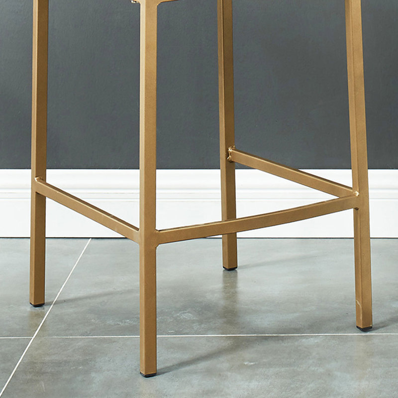 Tabouret de comptoir 26 po Abbeigh, Or vieilli, Beige