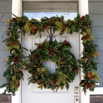 108" Pre-Lit Magnolia Christmas Garland