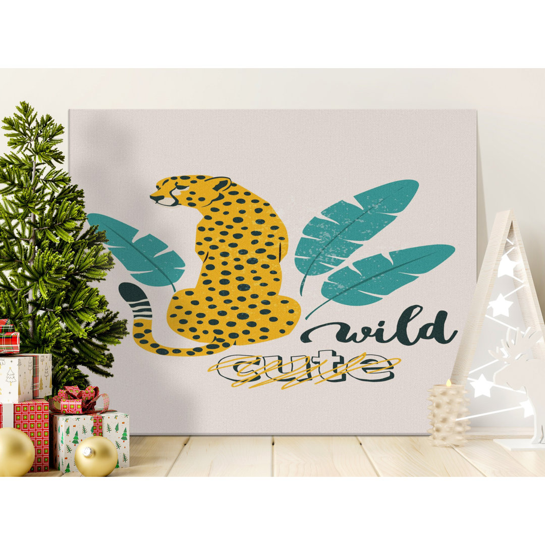 Wild Cute Cheetah Tropical Canvas Print