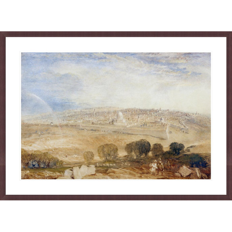 «Jérusalem depuis le mont des Oliviers» par Joseph Mallord William Turner, impression giclée encadrée, H 30,22 po x l 41,5 po