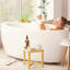 Tabouret de douche en bambou, petit banc de douche d'angle intérieur - Repose-pieds pour le rasage de la douche-1436942891