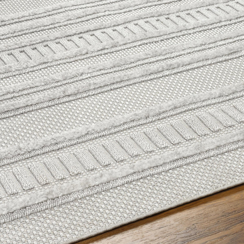 Jabus Grey Outdoor Area Rug, Runner 2'7" x 7'3"