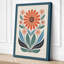 Symmetrical Daisy Folk Botanical - Wrapped Canvas-675118852-675118857