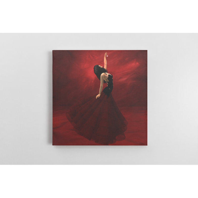 Lady in Red - impression d'art graphique, H 24 po x l 24 po x 1,5 po, Toile tendue
