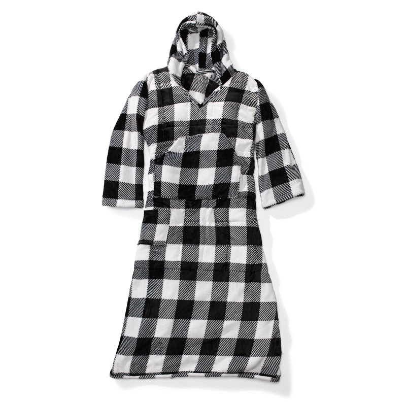 Wearable Weighted Snuggle Blanket, Black/White