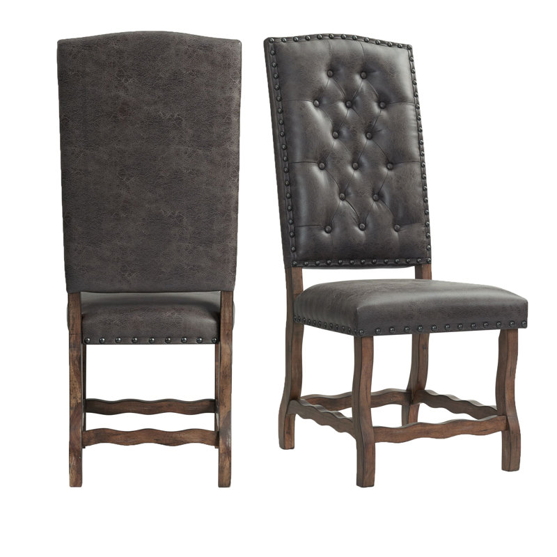 Vintondale 19'' H Tufted Faux Leather Upholstered Side Chair