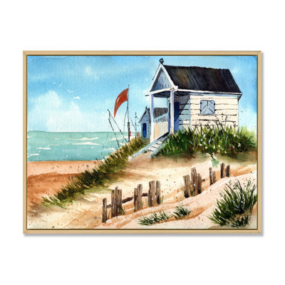 «Small Bungalow on the Shore with Old Fence», reproduction sur toile