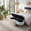Banc de rangement élégant avec repose-pieds ovale - Siège polyvalent et rangement caché pour la vie moderne-1463963955