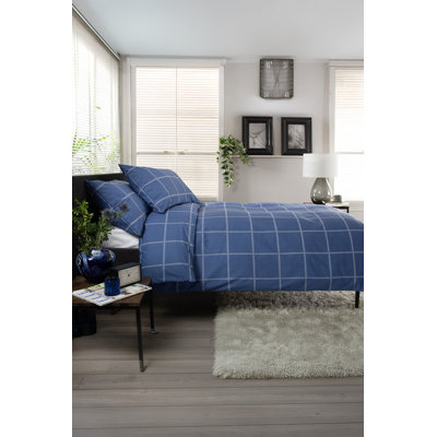 Crossley Heath Duvet Set – 100% Cotton With Piped Cotton Gingham [EU ONLY] Duvet Cover Set with Pillowcases Included
