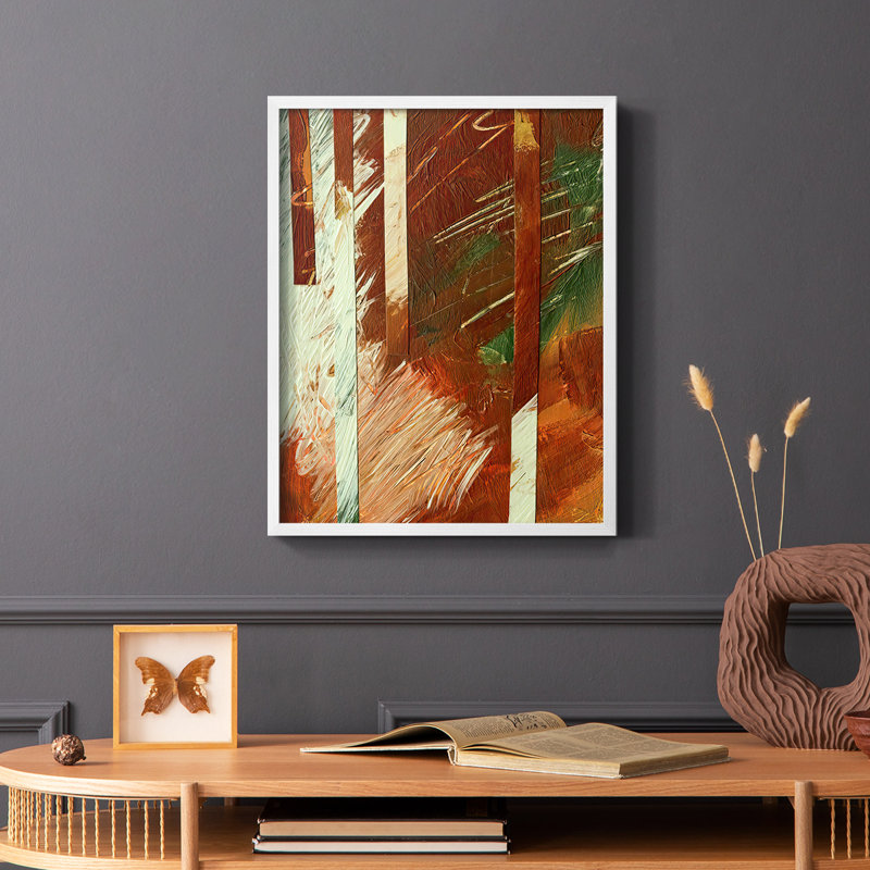 Wheaten II Framed Print - Solid Wood, White, 20" H x 16" W