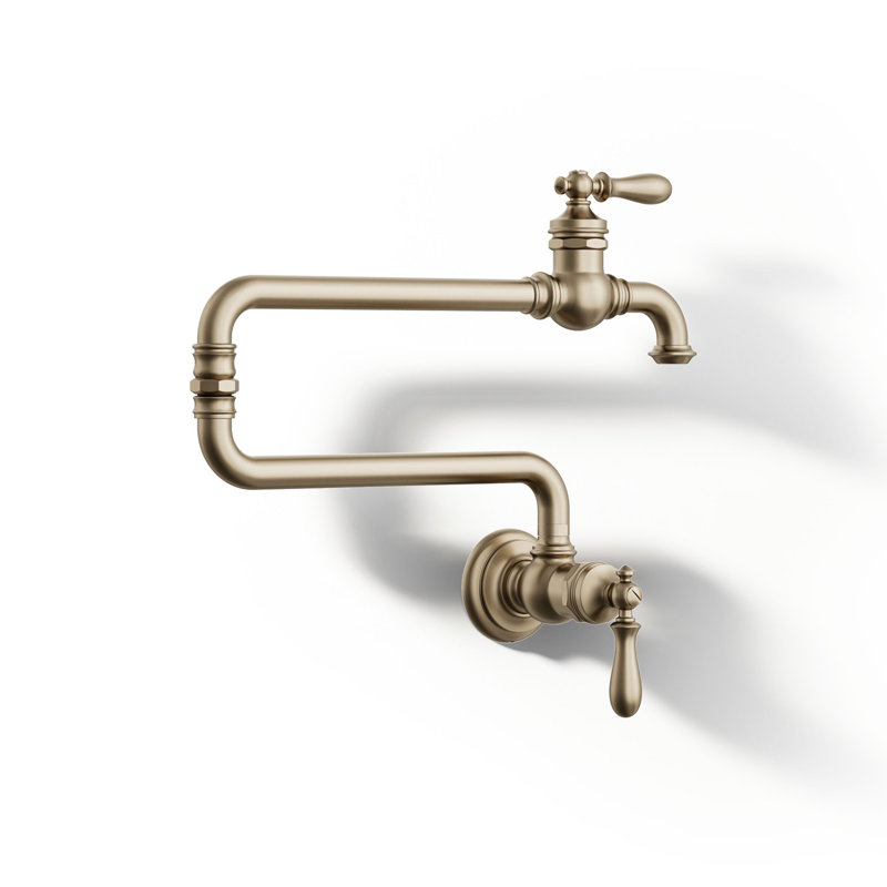 Artifacts® Single-Hole Wall-Mount Pot Filler, Brushed Bronze