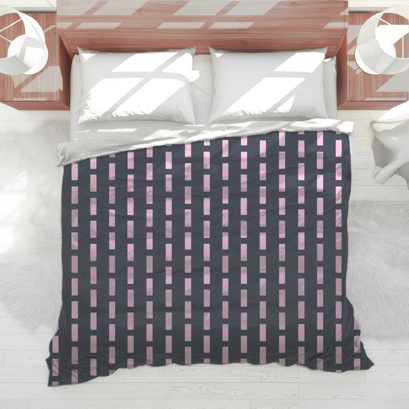Pink Vertical Rectangles Comforter, King