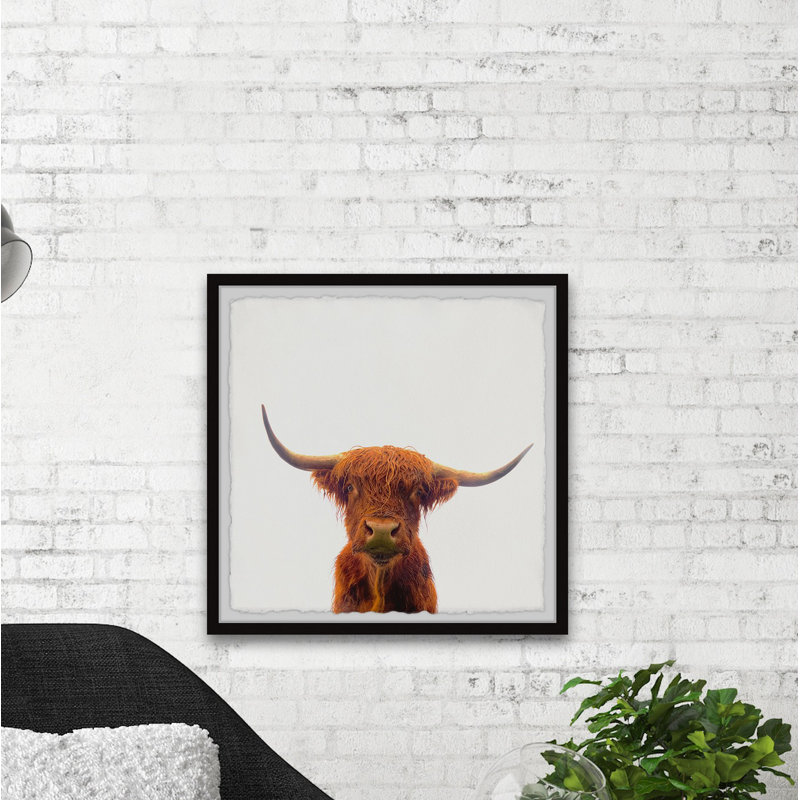 « the orange buffalo »-impression d’art graphique sur papier encadrée, H 24 po x l 24 po x P 1,5 po