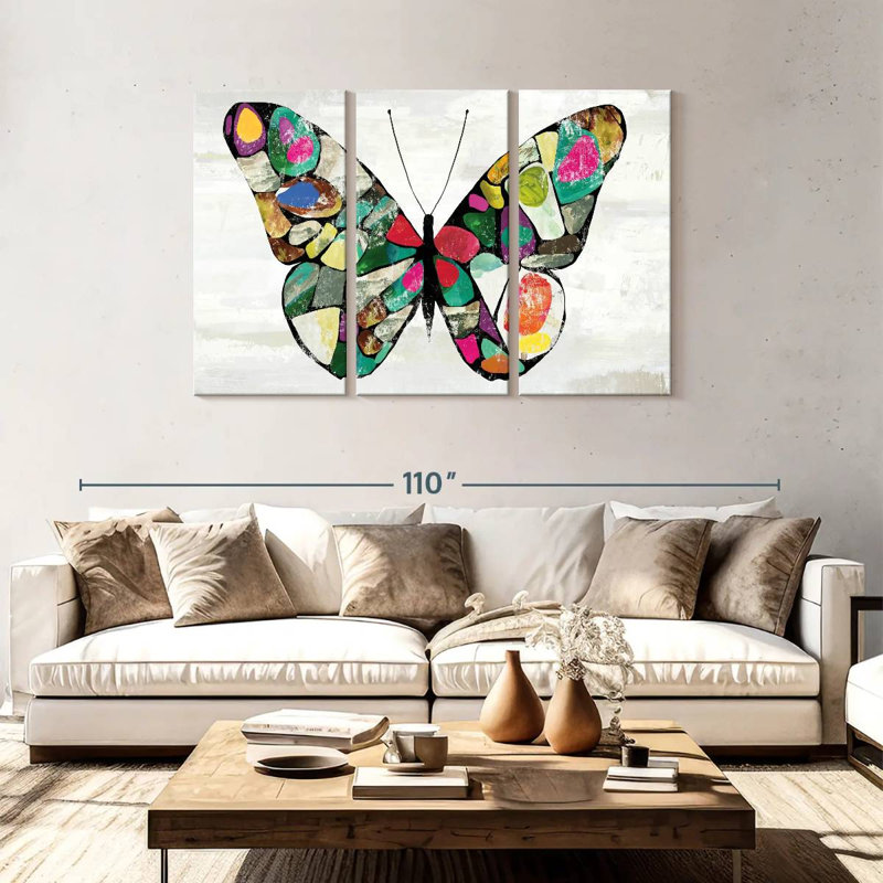 Couleurs de papillon Brampt, H 48 po x l 74 po