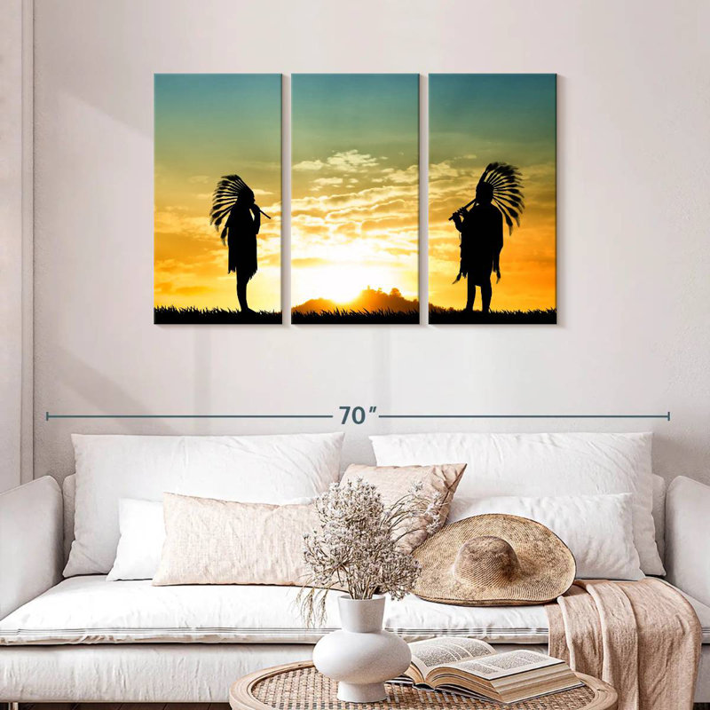 Lelar Native American Couple, 28" H x 45" W