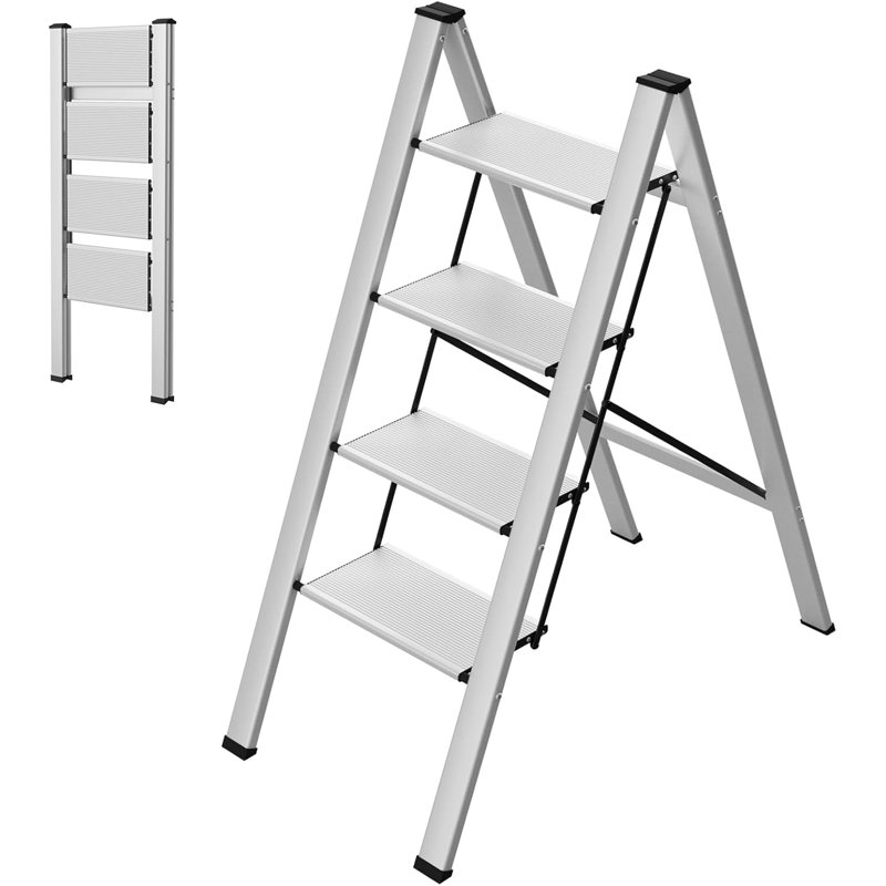 Aluminum Step Ladder, White