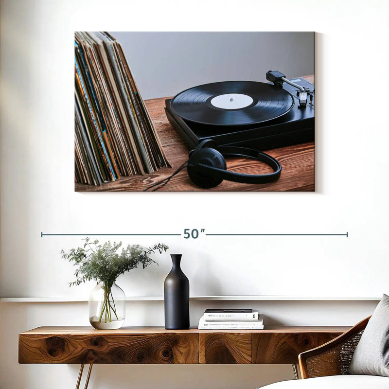 Vinyle et tourne-disque Abarca, H 26 po x l 39 po