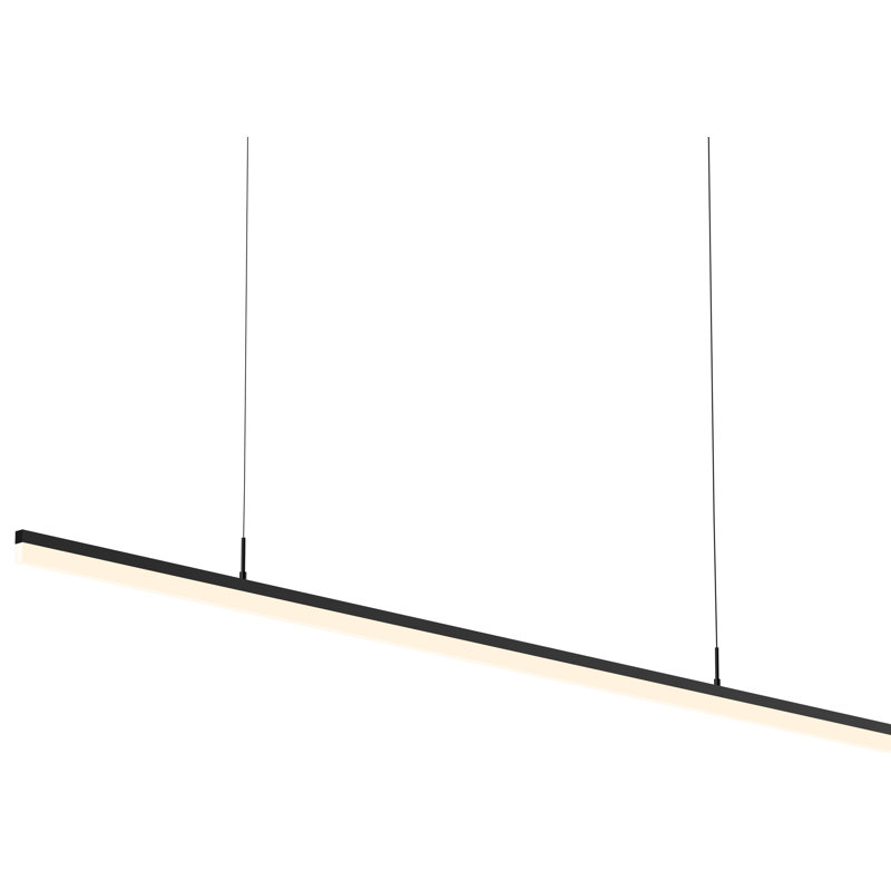 Stiletto 1 - Light LED Kitchen Island Pendant, 1.75" H x 71.5" W x 0.75" D, Satin Black