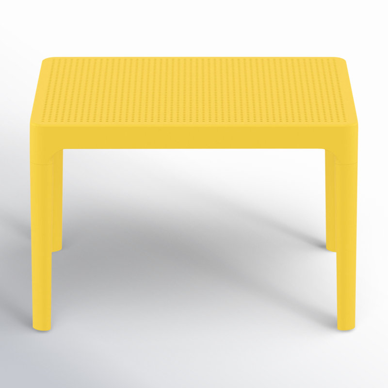 Table basse en plastique Farrah, Jaune, L 23,6 po x H 15,7 po x L 19,6 po