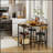 Bar Table and Chairs Set for 2, 3 Pieces Pub Dining Table Set, 2 Bar Stools PU Upholstery Seat