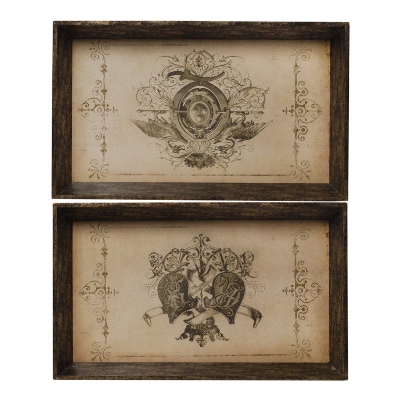 Ensemble de 2 plateaux de service