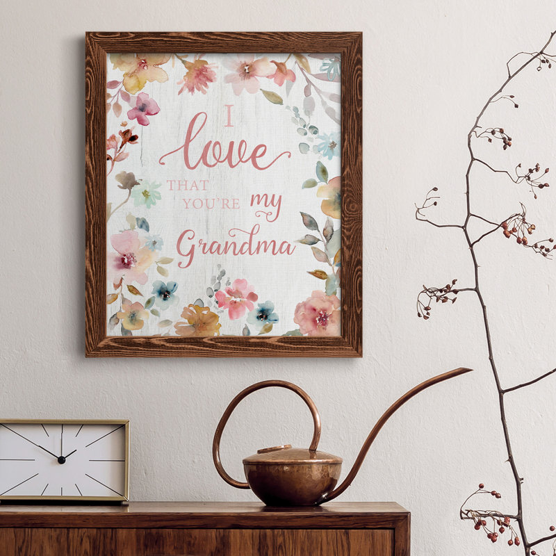 «Love Grandma», art textuel sur toile, Érable, H 37,5 po x l 27,5 po x P 1,5 po