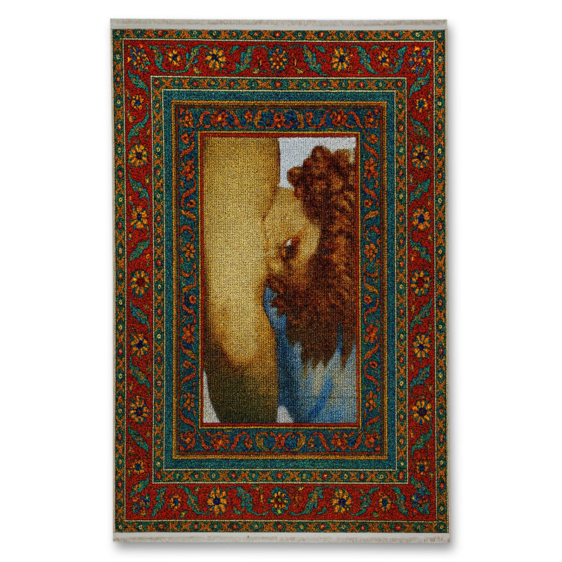 Tapis tissé orange Mosso, 4 pi 11 po x 9 pi 10 po