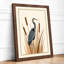 Heron Among Cattails Scandinavian - Framed Print-1678096702-1678096674