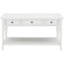 Console simple avec trois tiroirs et tablette inférieure - tiroirs blanc antique. Bois massif. Spacieux pour le rangement. Capacité de table de 220 lb, capacité de 66 17 tiroirs. 50 po de longueur x 15 po-2087193724