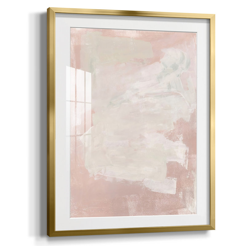«Hazy Summer I», reproduction encadrée, Blanc, Papier avec cadre doré