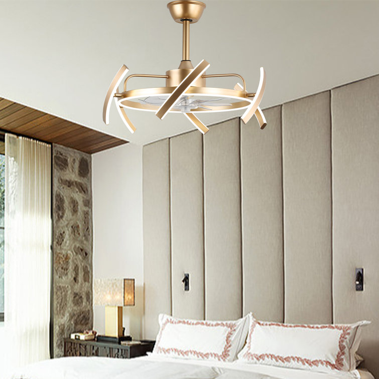 Olamide 24" DIY Shape Adjustable Ceiling Fan with Lights Remote and APP Control