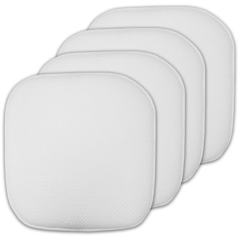 Coussins de chaise antidérapants Honeycomb, Paquet de 4, Blanc