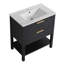 Meuble-lavabo 30 po avec lavabo et 2 tiroirs à fermeture douce, poignée dorée