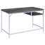 Bureau d'écriture rectangulaire gris et chrome patiné