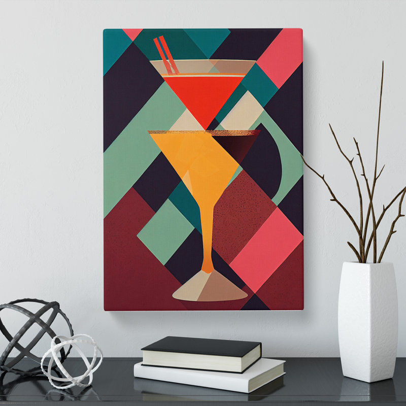 Sivert Retro Cocktail - Wrapped Canvas Print, 50cm H x 35cm W