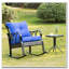 Chaise berçante en osier avec coussins rembourrés épais-1626900219