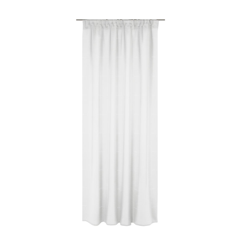 Peck Slot Top Semi Sheer Single Curtain, Cream