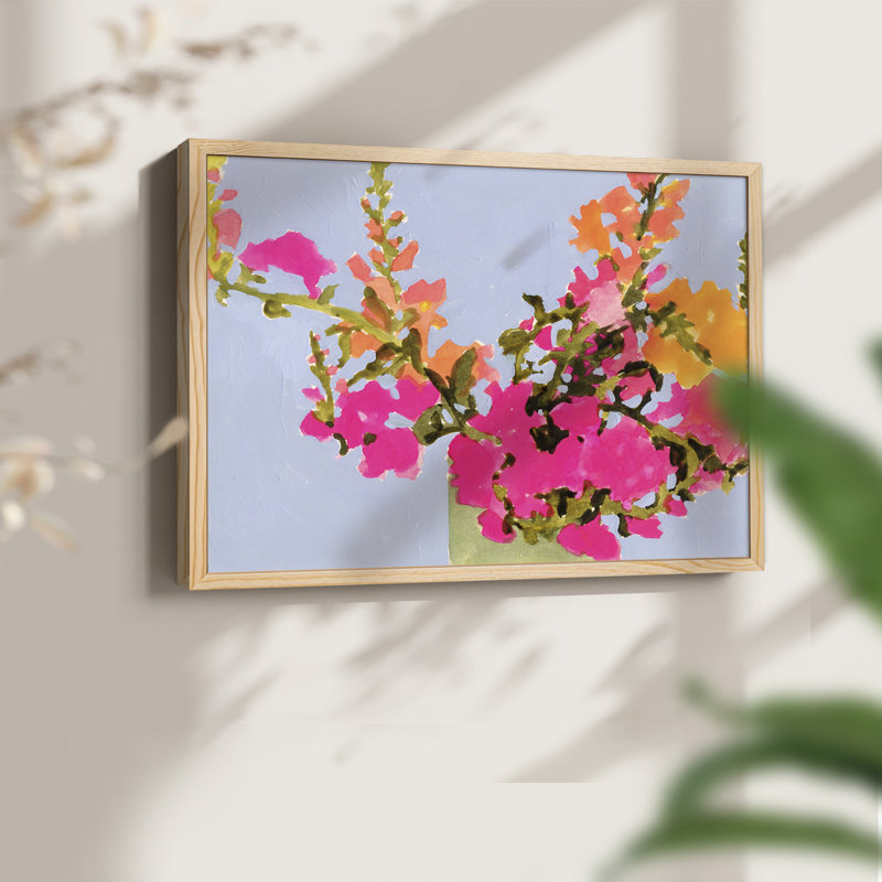Fleurs saturées de printemps II - reproduction encadrée - réarmable, Naturel, H 11 po x l 14 po