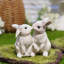 Pâques - Décorations de lapin - Figurines de printemps - Décorations de printemps embrassant un lapin en résine, cadeau de Pâques, ornement de table pour maison de campagne ou panier à linge 4 * 2,5 * 3,5 po