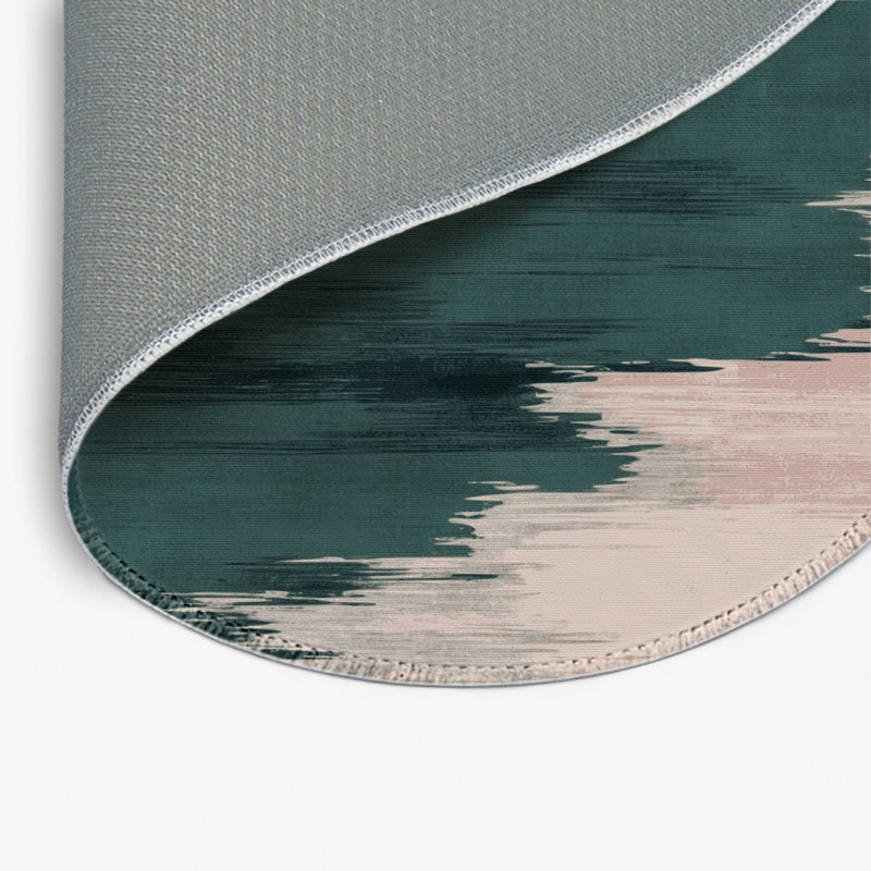 Tapis intérieur et extérieur gris Watercolor, Rond 5 pi